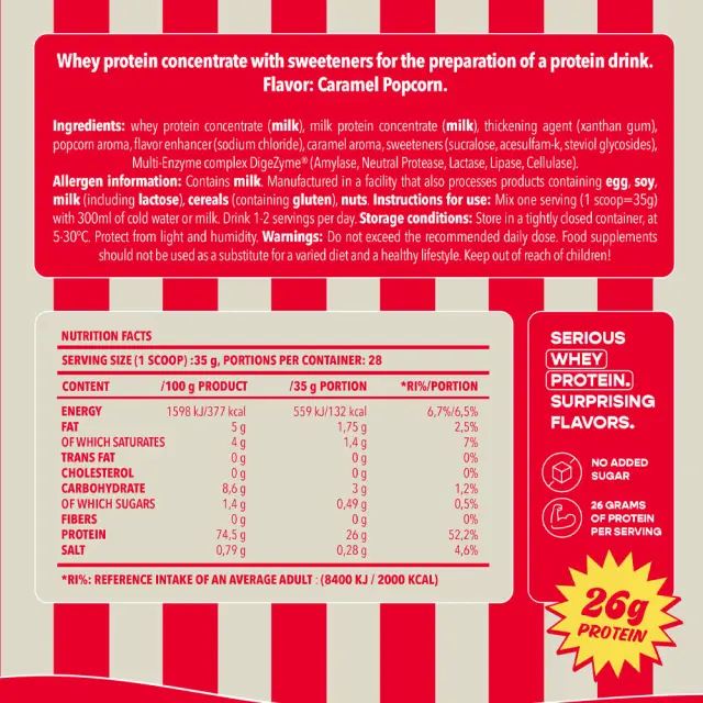 Nanosupps Whey Protein Caramel Popcorn, 1000 g 2