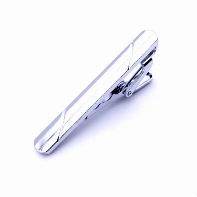 Σχεδιαστικό Ασημί Κλιπ Γραβάτας 4,5 cm – LGTC-60 2
