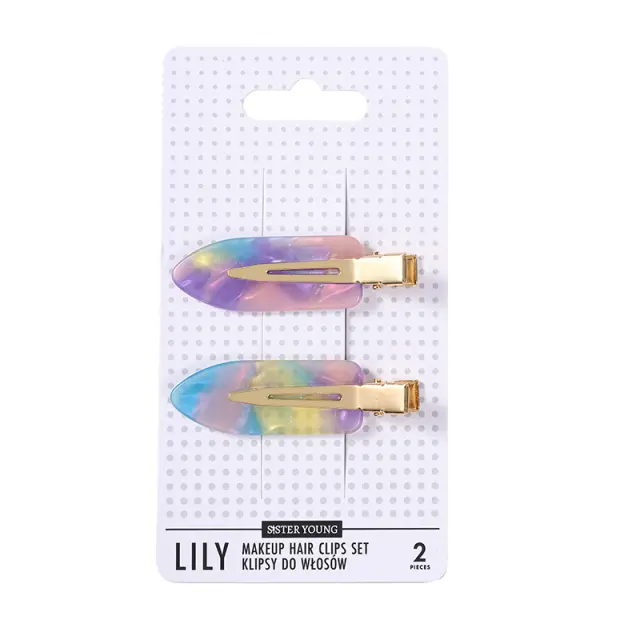Sister Young LILY Makeup Hair Clips Set Pink Purple (2 τεμάχια)