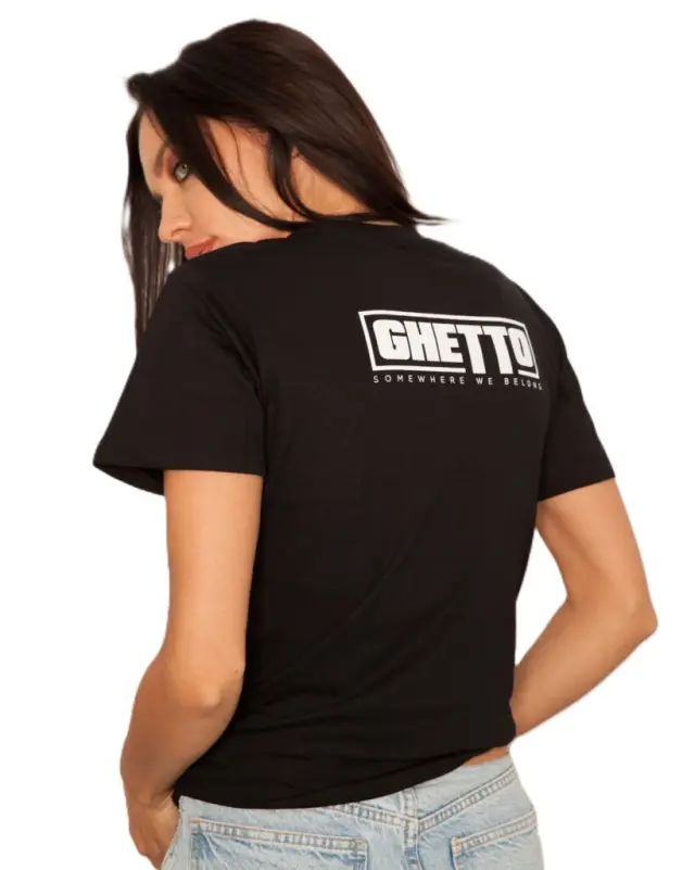 Ghetto White Mask Black T-Shirt for Women’s | Somewhere We Belong 2