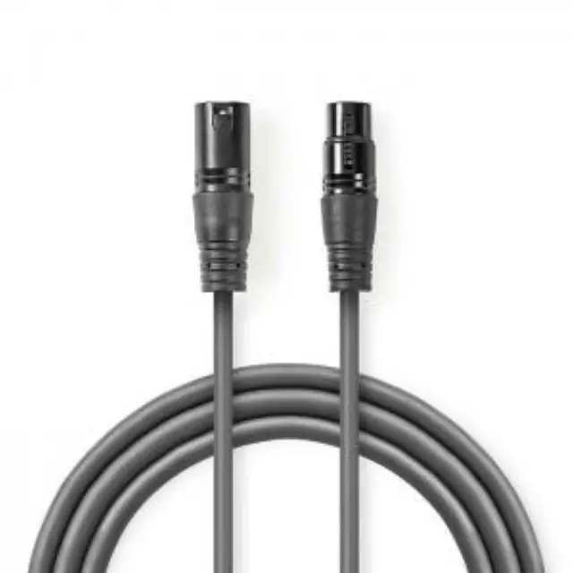 Kαλώδιο ήχου 3pin XLR θηλ. σε 3pin XLR αρσ., 5.0m σε σκούρο γκρι χρώμα. 3