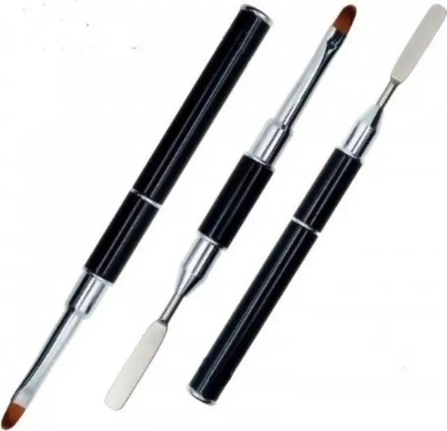 Πινέλο νυχιών διπλής όψης για Acrygel με σπάτουλα - OEM