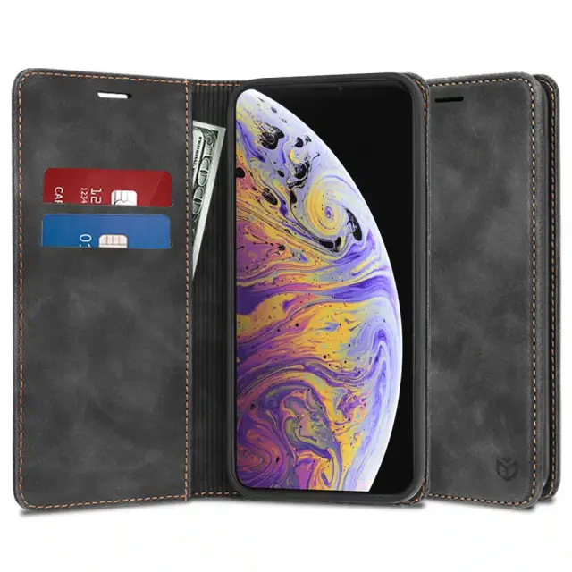 Techsuit® Confy Θήκη Βιβλίο για iPhone Xs Max- Black 2
