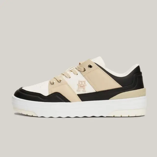 Tommy Hilfiger - Δερμάτινα Γυναικεία Sneakers Th Monogram Basket Sneaker Lo FW0FW07756-AES Μπεζ - 41