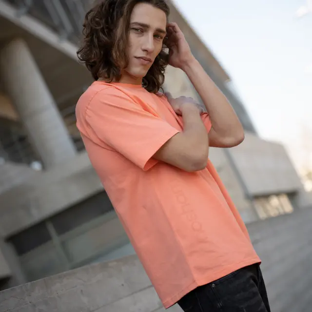 T-shirt Noshame® Σομόν Loose Fit με τύπωμα - QR152204 - M 3