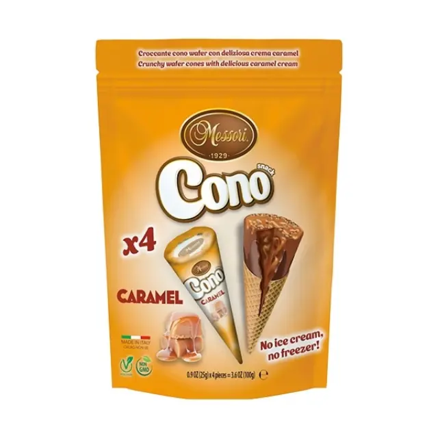 Messori Χωνάκι γκοφρέτας με γέμιση Caramel 4x25gr