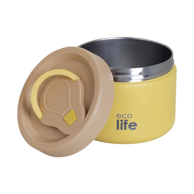 Ecolife Ισοθερμικό Δοχείο Φαγητού (650ml) / Thermos Food Container (4 χρώματα) - Κίτρινο 3