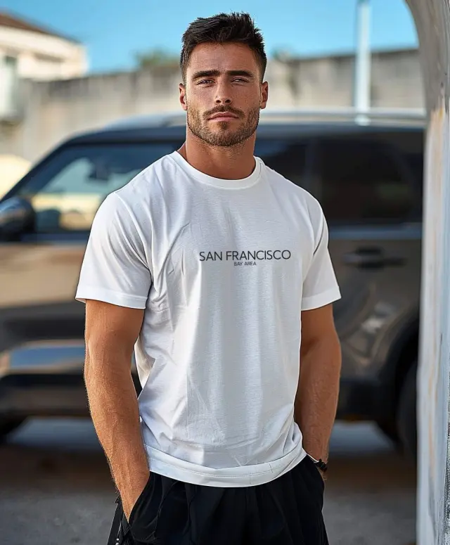 T-shirt Noshame® Λευκό με τύπωμα San Francisco - 3025176 - XXL
