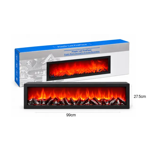 Διακοσμητικό Τζάκι LED με Εφέ Φλόγας 99x27,5cm - Decorative LED Fireplace with Flame Effect 99x27.5cm 094024 3
