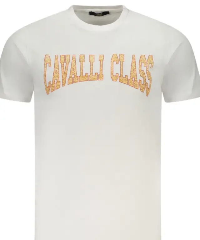 Cavalli Class - Ανδρική Μπλούζα T-Shirt Κοντομάνικη Short Sleeve TXT61AJD060-00533 Λευκό 2