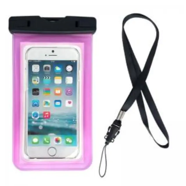 Waterproof Θήκη inos για Smartphones έως 6.7" Διάφανο-Ροζ N58650 3