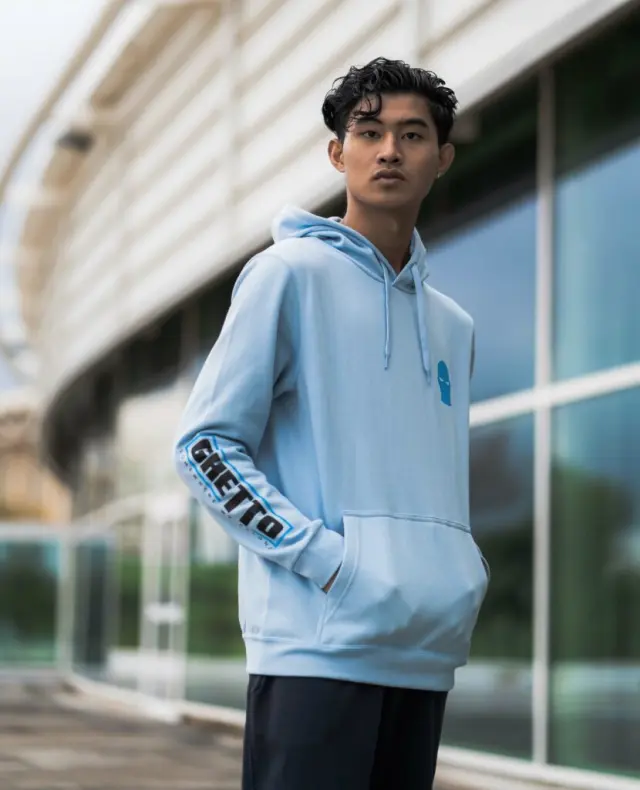 Ghetto Unisex Hoodie | Streetwear Hoodie Sky Blue