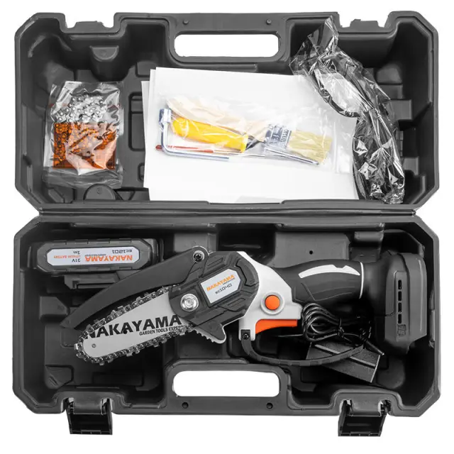NAKAYAMA EC1040 Κλαδευτικό Αλυσοπρίονο Μπαταρίας 21V Brushless,Λάμα 10cm,825gr,1x2Ah Li-Ion,Βαλίτσα 3