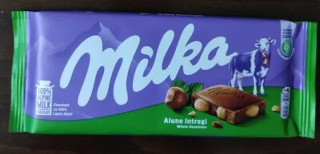 Milka Σοκολάτα Γάλακτος Hazelnuts 100gr Συσκ. 24 τμχ