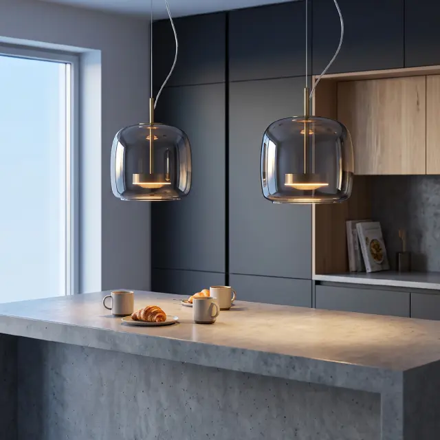 ΚΡΕΜΑΣΤΟ ΦΩΤΙΣΤΙΚΟ ACA HM177CL ΧΡΥΣΟ ΔΙΑΦΑΝΟ ΓΥΑΛΙ LED 10W 3000K-4000K-6000K IP20 D26XH120CM / HM177CL 2