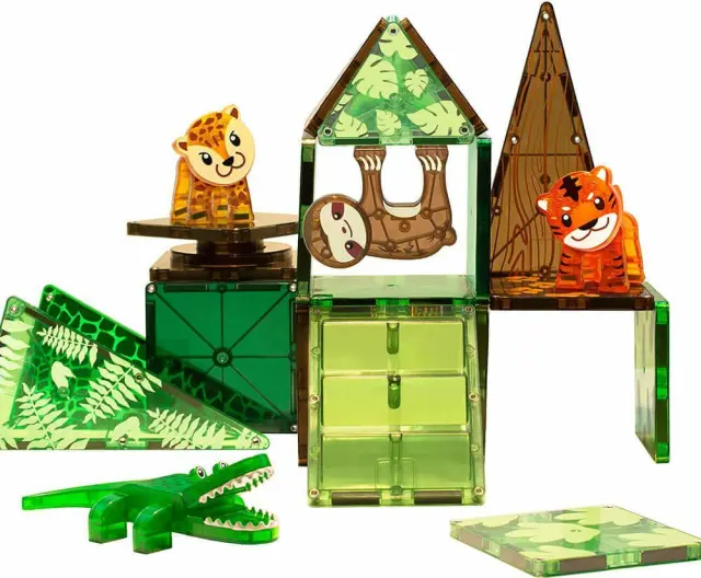Magna-Tiles Μαγνητικό Παιχνίδι Μαγνητικά Πλακίδια Jungle Animals 25 Κομμάτια για 3+ ετών 21225 2