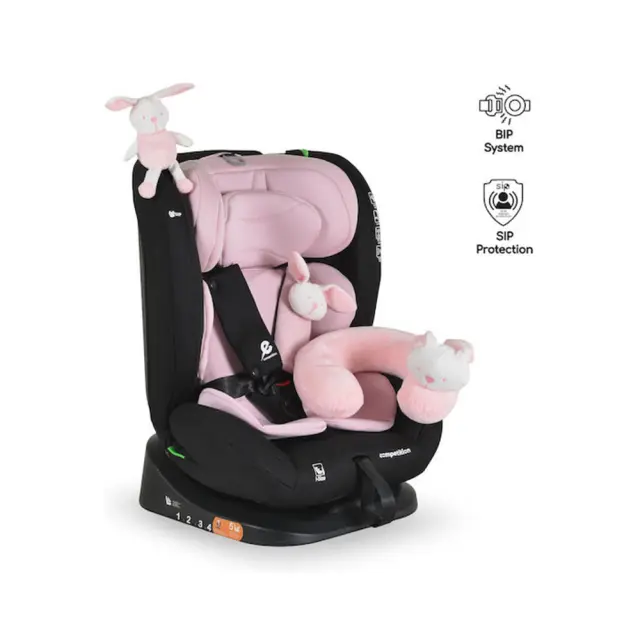 Moni Παιδικό Κάθισμα Αυτοκινήτου Competition 40-150cm Baby Pink 3801005153374 2