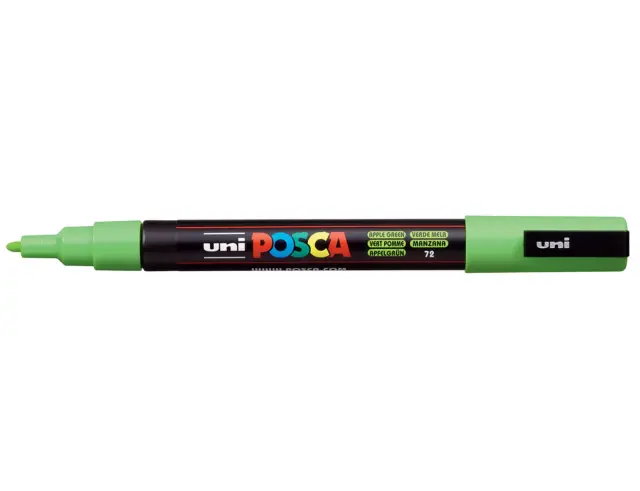 Μαρκαδόρος Σχεδίου Uni Posca PC-3M με πάχος μύτης 0.9-1.3mm - Apple GreenPC-3M(E) - ΠPAΣ-MHΛO