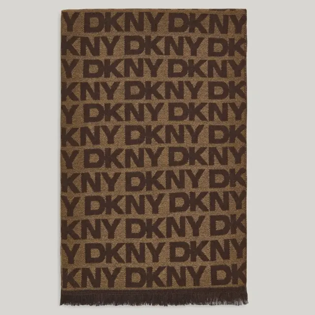 Γυναικείο Κασκόλ Διπλής Όψης με Λογότυπο DKNY D6WS1921-00K6 Καφέ - ONESIZE 2