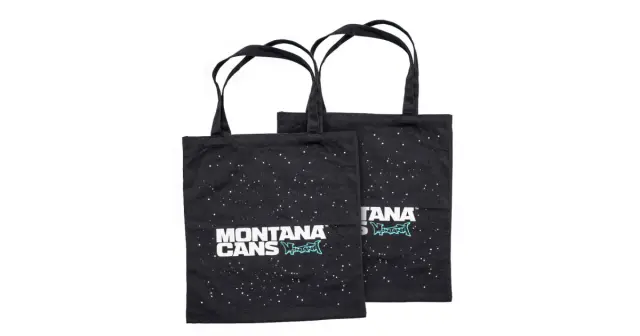 MONTANA COTTON BAG TYPO LOGO STARS BLACK 2