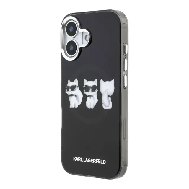 Karl Lagerfeld IML Choupette Trio Watercolor MagSafe Case for iPhone iPhone 17 Black 2