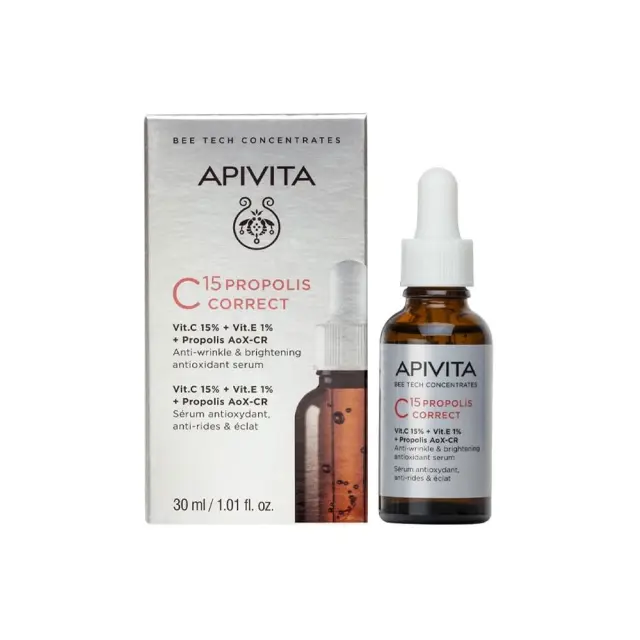 Apivita Bee Tech Concentrates C15 Propolis Correct Serum Αντιρυτιδικός & Αντιοξειδωτικός Ορός Λάμψης 30ml