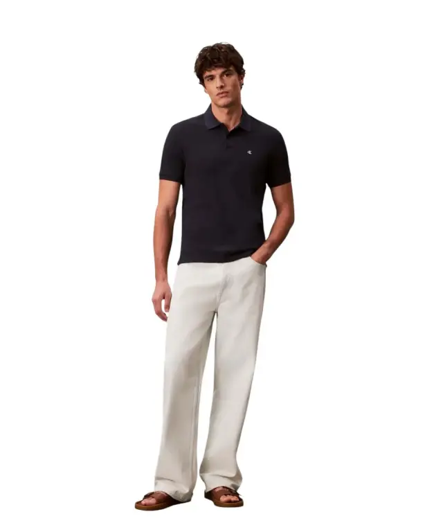 Calvin Klein - Ανδρική Μπλούζα Κοντομάνικη Polo Monogram Pique Plein Air Regular Fit LV040EM269-CEF Μπλε 3