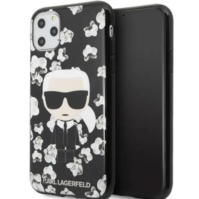 Karl Lagerfeld TPU Flower Cover Back Cover Μαύρο (iPhone 11 Pro)