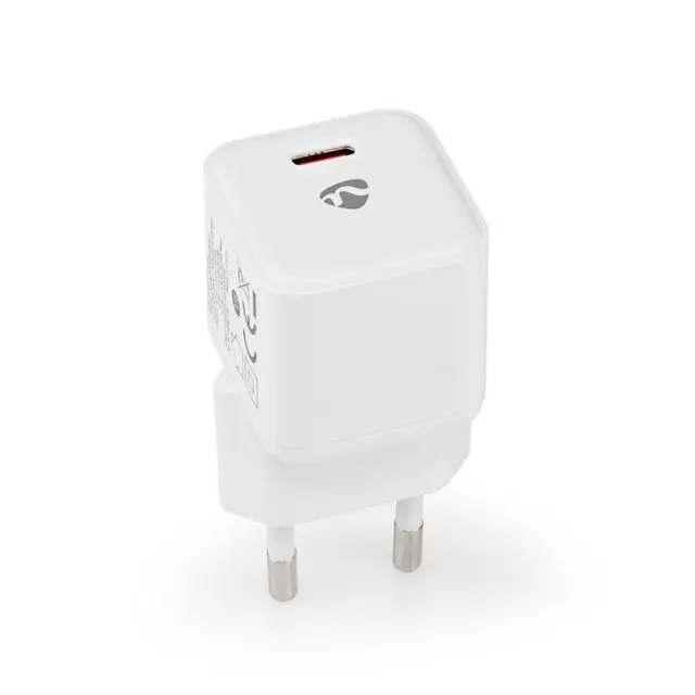 Universal φορτιστής USB-C 3.0A & PD20W, σε άσπρο χρώμα.