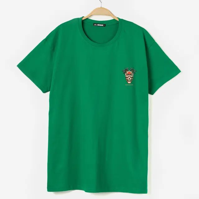 T-shirt Noshame® Πράσινο με τύπωμα Coconut Skull - 132578 - XXL 2