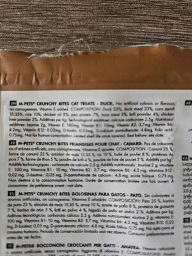 M-PETS Crunchy Bites Duck 60gr Τραγανές Λιχουδιές Γάτας με Πάπια 2