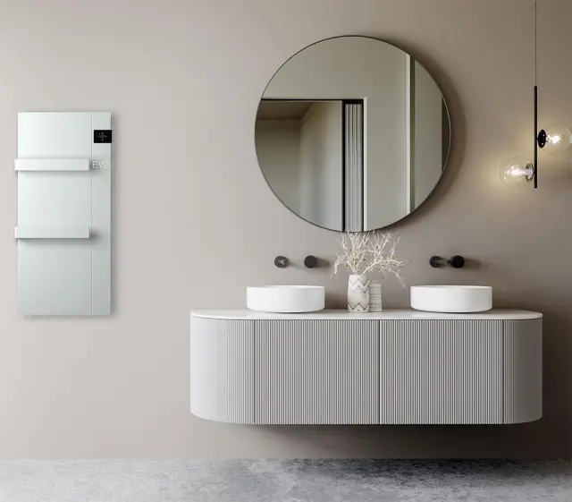 Radialight Onsen Evo 1000 Watt Λευκή - Ψηφιακή Πετσετοκρεμάστρα Μπάνιου 3
