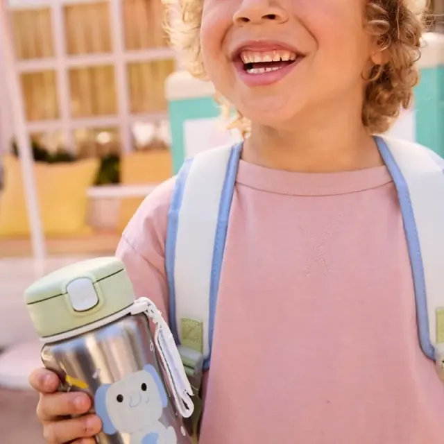 Skip Hop Besties Squad Ανοξείδωτο Παγούρι με Καλαμάκι 350ml Elephant Green 3