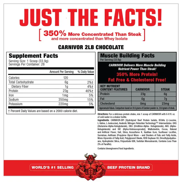 MuscleMeds Carnivor™ 100% Beef Protein Chocolate, 28 Servings 2