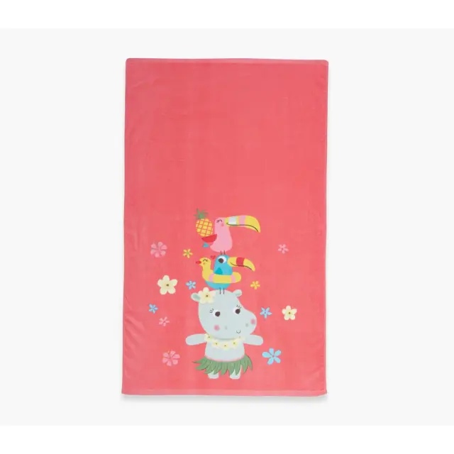 Nef-Nef Homeware Παιδική Πετσέτα Θαλάσσης Aloha Hippo 70x120 Coral