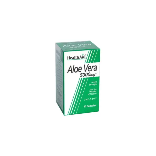Health Aid Aloe Vera 5000mg, Συμπλήρωμα Διατροφής με Αλόη βέρα, 30caps