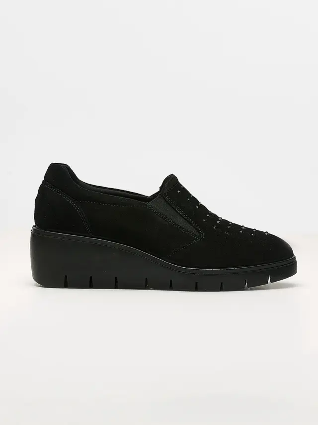Imac Μοκασίνια-Loafers Γυναικείο δέρμα Nubuck Μαύρο IMA/655250 SCAM/NERO 3