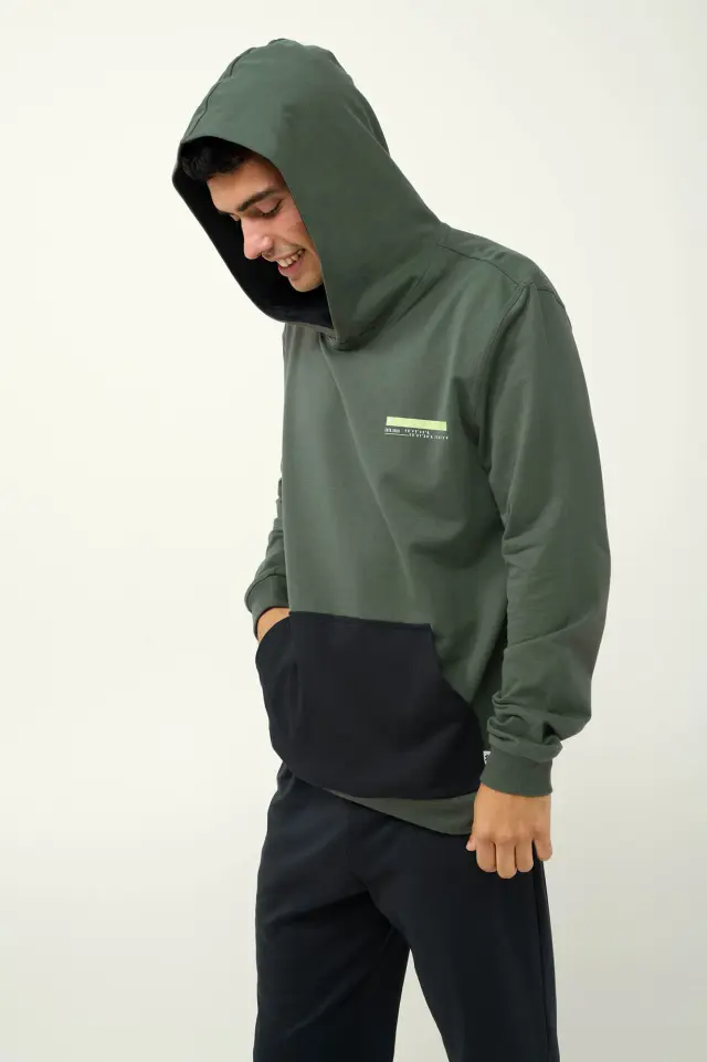 Ανδρική Φούτερ Φόρμα με Κουκούλα Vamp 23722 GREEN DUCK