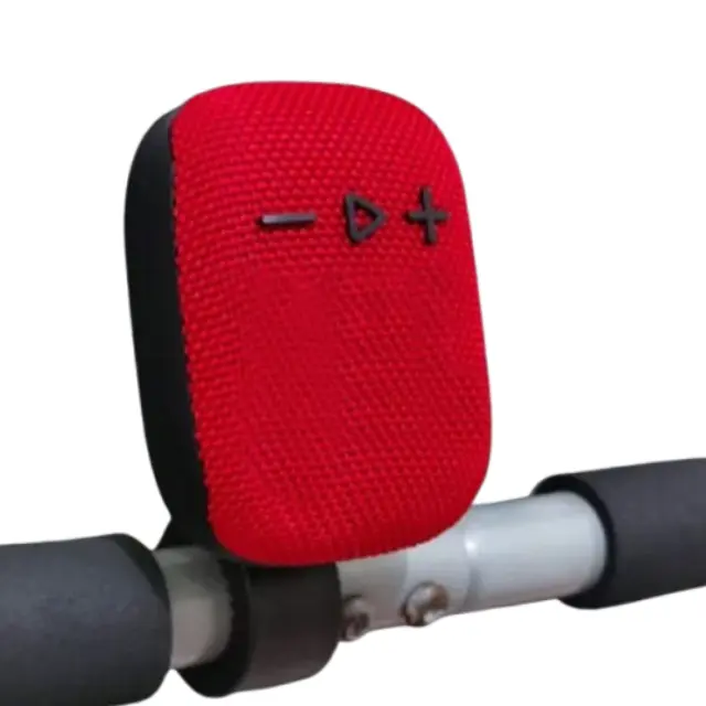 Mini Φορητό Ασύρματο Ηχείο Bluetooth – USB – TF – FM 5W με Κλιπ και Αντάπτορα για Τοποθέτηση σε Τιμόνι Ποδηλάτου WIND3 Μαύρο-Κόκκινο