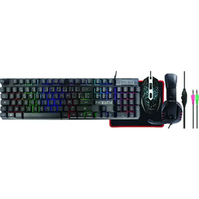Gaming Set Noozy GS-100 που αποτελείται από Gaming Ακουστικά με Μικρόφωνο, 4D Ποντίκι, LED Πληκτρολόγιο και Mousepad