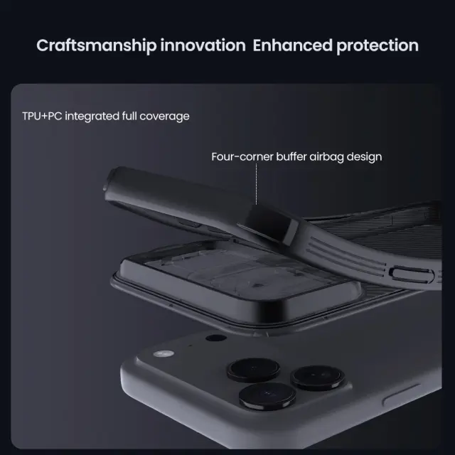 Nillkin CamShield PRO Case for Apple iPhone 18 Pro Max/17 Pro Max Transparent Black 3