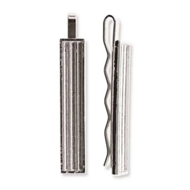 Κλιπ Γραβάτας για Χάντρες Miyuki - Rhodium Color 7.3x45mm - 1τεμ
