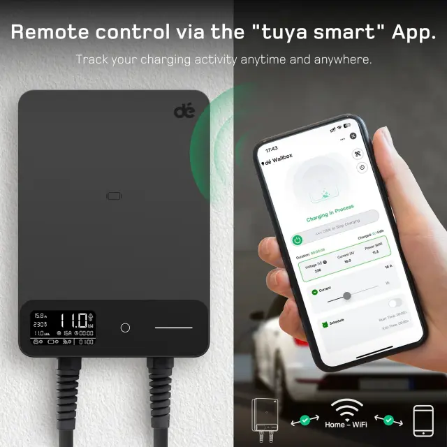 dé 11kW Wallbox with 7.5m cable (APP VERSION) 2