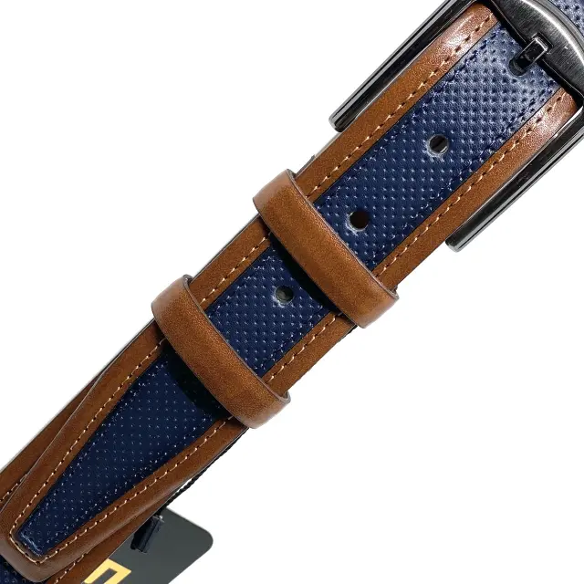 Μπλε με Ταμπά Ζώνη P.U. Leather 3,5 cm - 110cm 3