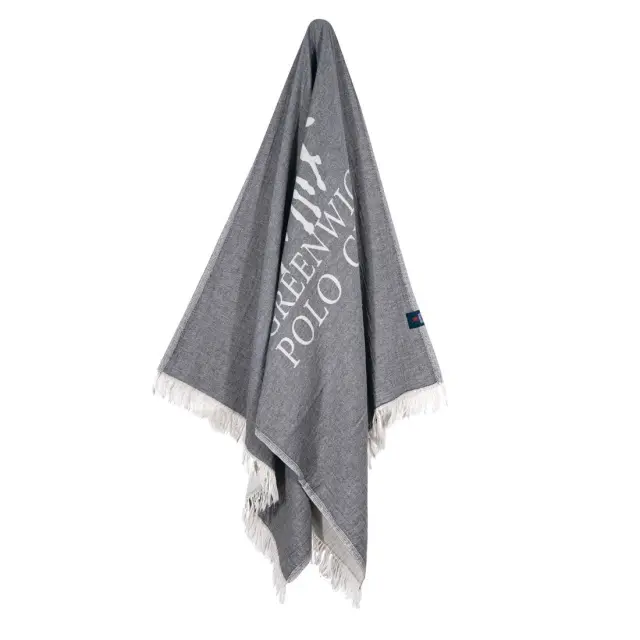 Πετσέτα-Παρεό Θαλάσσης 85x170 220gsm Greenwich Polo Club 3903 Grey-Ivory 100% βαμβακερό 2