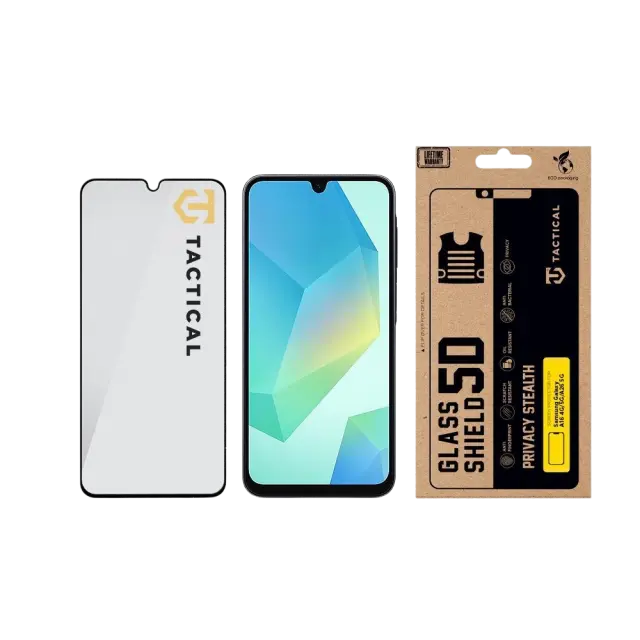 Tactical Glass Shield Privacy Stealth 5D for Samsung Galaxy A16 4G/5G /A26 5G Black 3