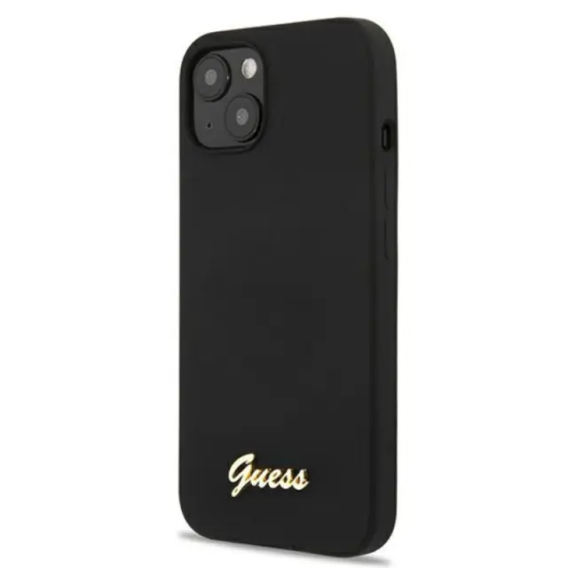 Guess Script Gold Logo Back Cover Σιλικόνης Μαύρο (iPhone 13)