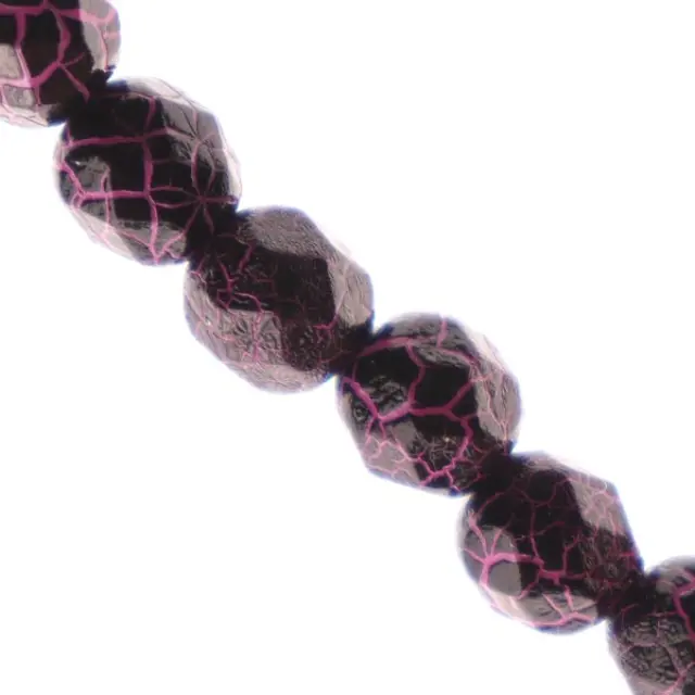 Χάντρα Fire Polished Round Ø6mm Ionic Jet/Pink ~25τεμ