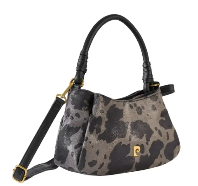 Γυναικεία τσάντα χειρός Pierre Cardin,, γκρι, με animal print,gfb04 53007 2