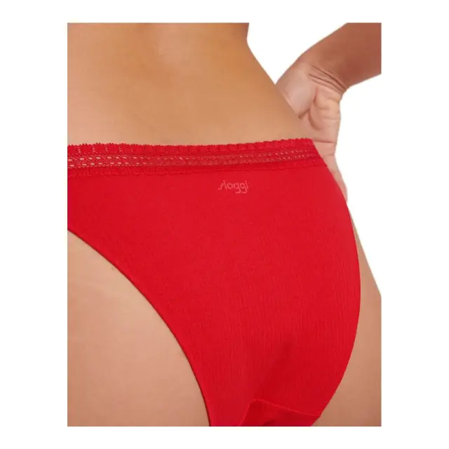Sloggi Γυναικείο Slip GO Ribbed H Tanga - Διπλό Πακέτο, Χρώμα Campari - XL 3
